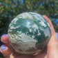Moss Agate Sphere with Druzy